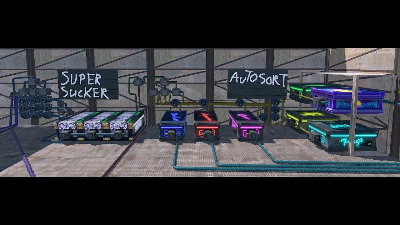 Short Industrial tutorial (Buffer boxes, Auto sorting, Auto lockers, Auto smelting)