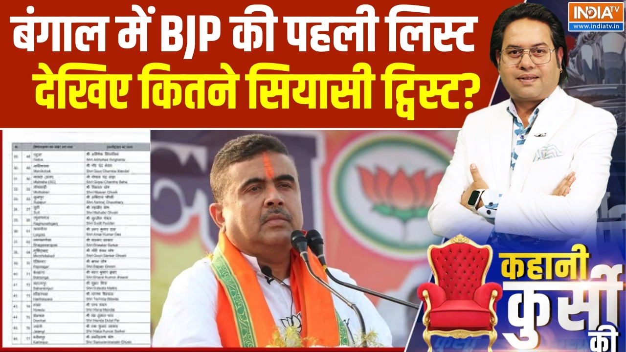 Bengal BJP Candidate list: बंगाल में BJP की पहली लिस्ट,देखिए कितने सियासी ट्विस्ट?। Suvendu Adhikari
