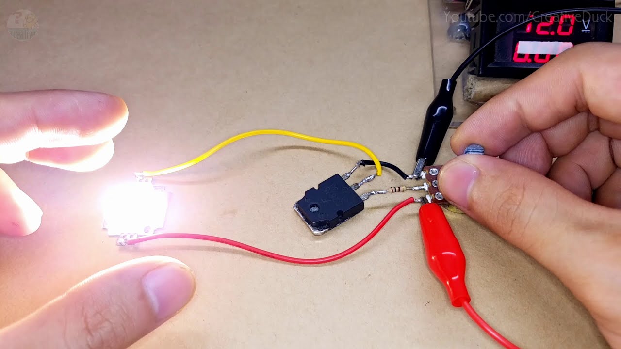 One Transistor control LED 12v 10w | Simple 12v led light controller circuit