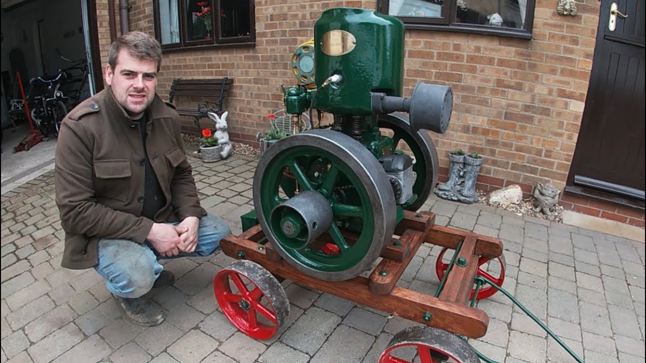 Lister A Junior 1937, стационарный двигатель, запуск и остановка
