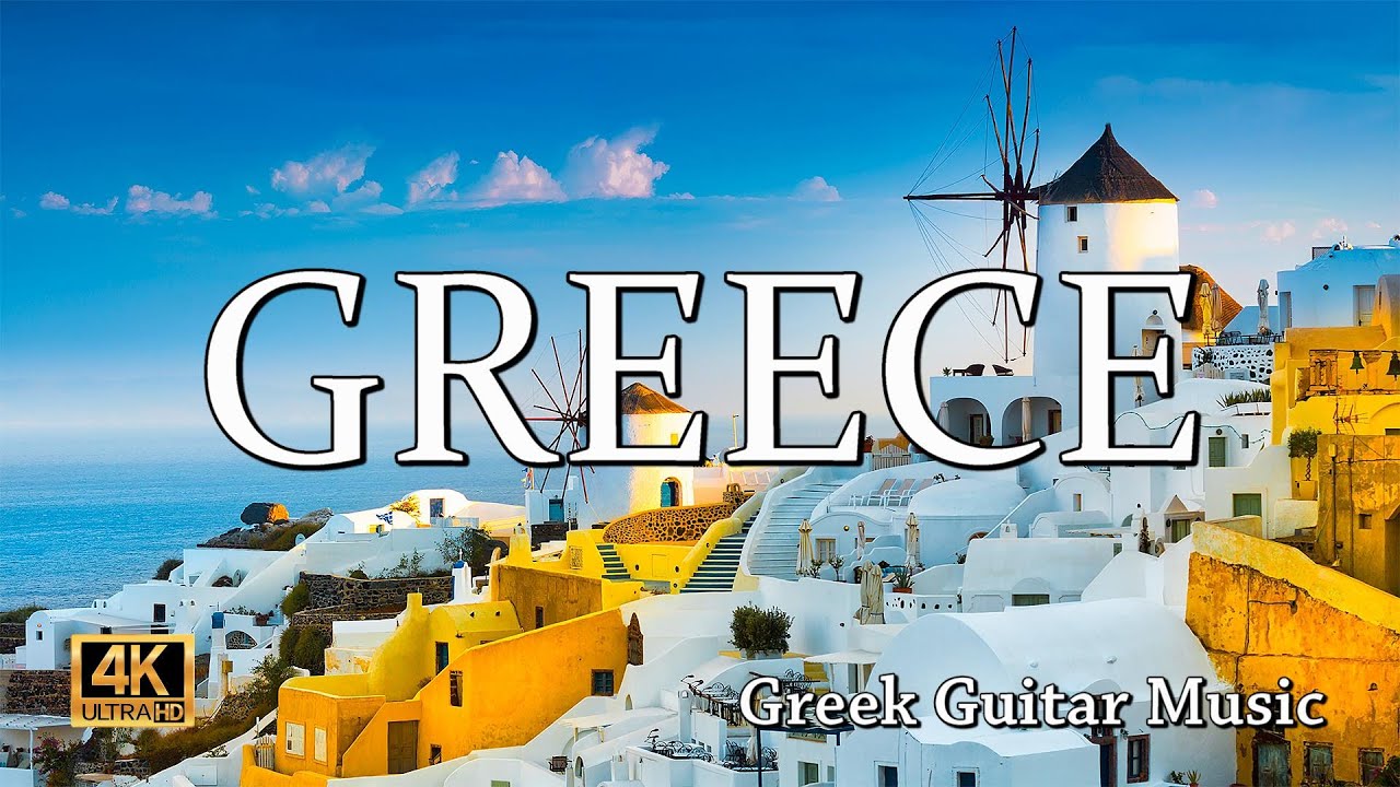 Greece - Flying Over Greece - Greek Guitar Music, Athens, Acropolis, Santorini, Mykonos, Delphi