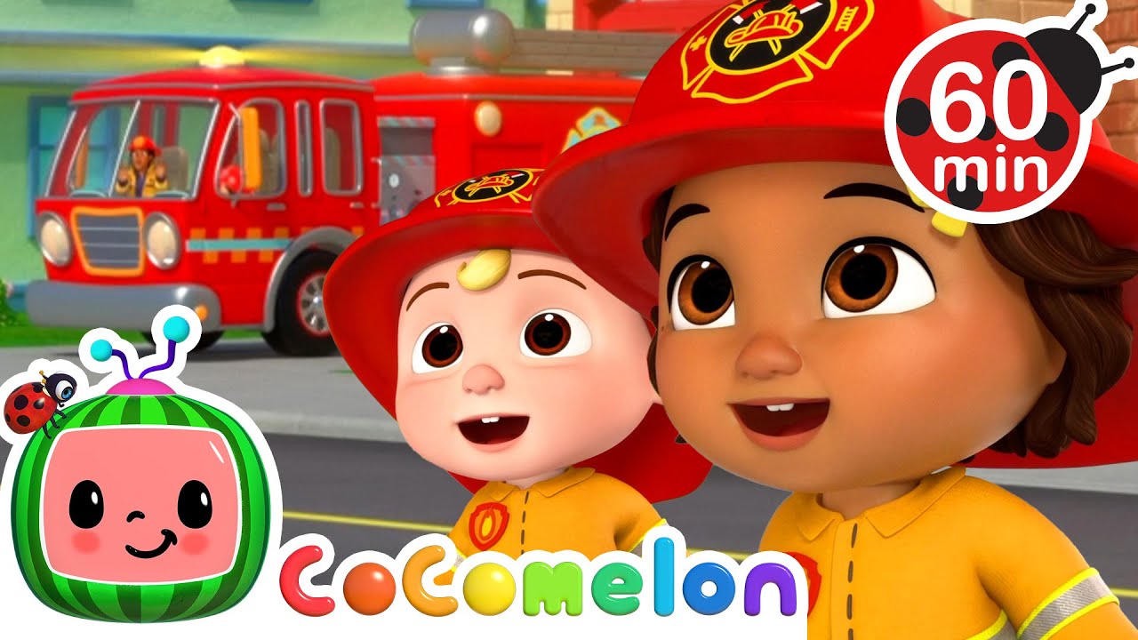 Baby Nina's Wheels on the Firetruck! 🚒 | CoComelon Nursery Rhymes and Kids Songs | Animals for Kids