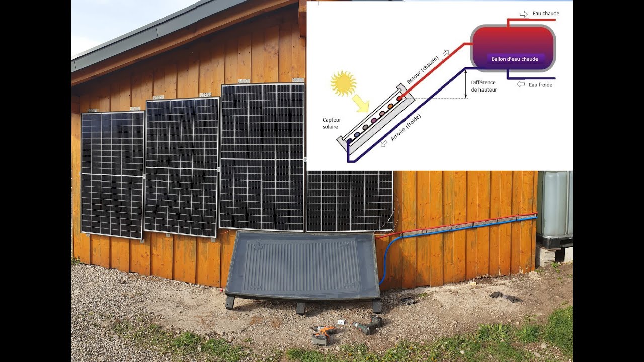 Confection d' un chauffe-eau solaire par thermosiphon, je tente l'aventure !