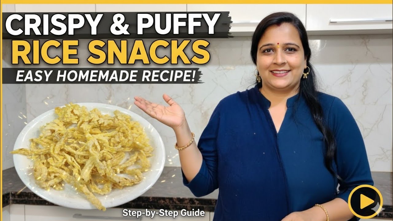 आसान तरीके से बनाये चावल की कुरेरी और फूल सिर्फ 20 मिनट में #ricepapad #rice #food 