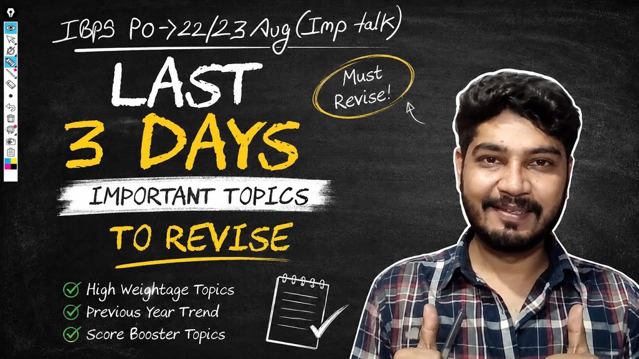 IBPS PO Prelims 2026 | Last 3 Days Strategy| Important Topics to Revise | Quant, Reasoning & English