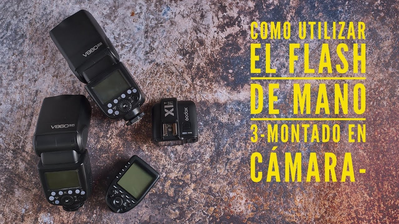 FLASH DE MANO 3-MONTADO EN CÁMARA-