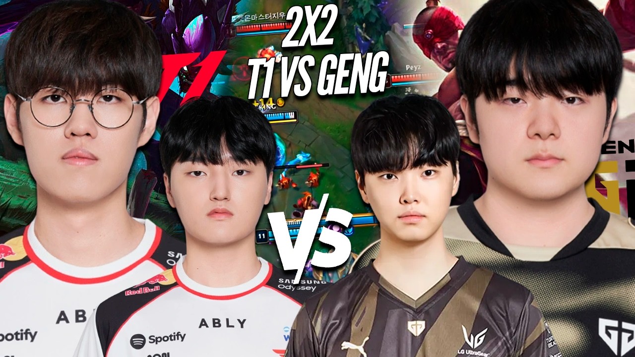 T1 ONER e T1 PEYZ vs GEN CANYON e GEN CHOVY, 2X2 na SOLOQ KR - ESSE JOGO FOI BIZARRO!!