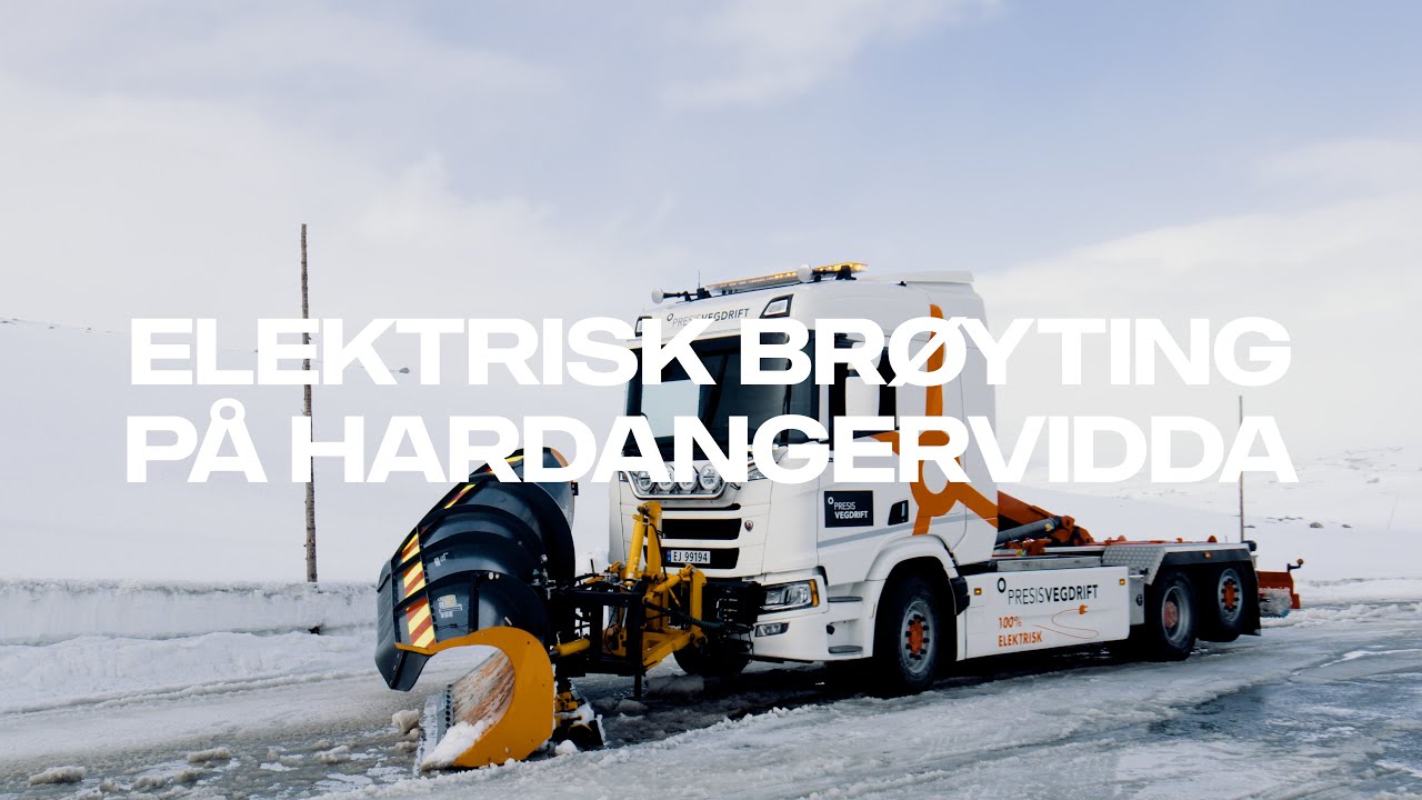 Elektrisk brøyting på Hardangervidda