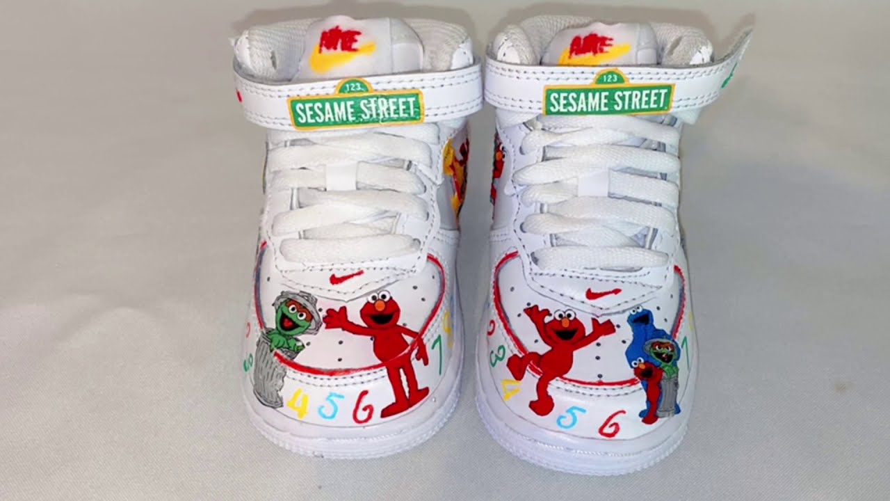 Custom Nike Air Force 1 Med size 4c using Posca Pens, Heat transfer paper and Angelus Paint products