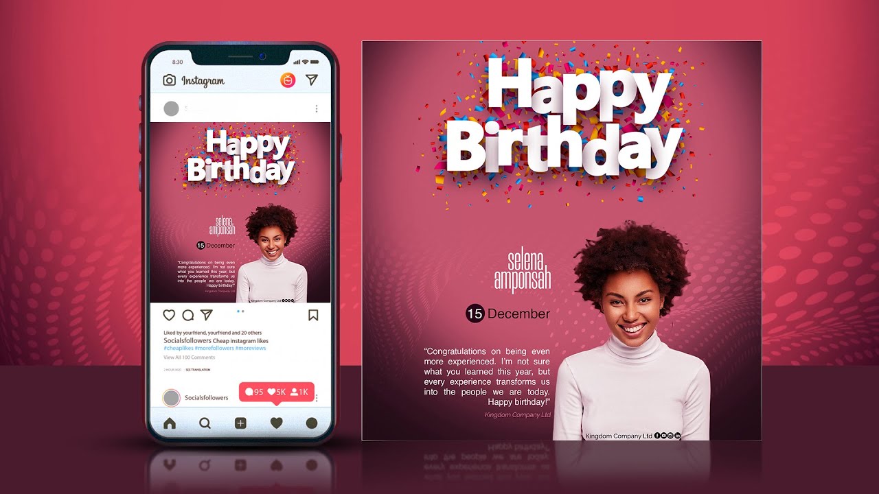 How to design your own HAPPY BIRTHDAY Flyers | Photoshop Flyer Tutorial For Beginners