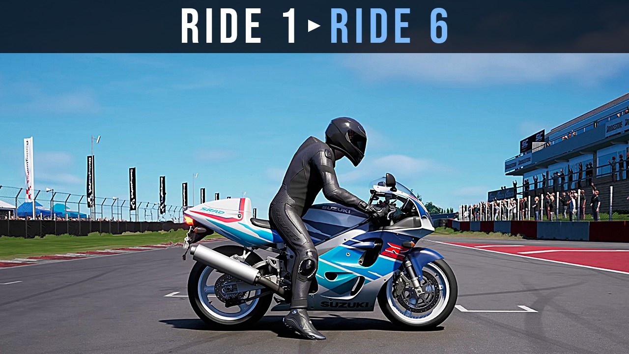 RIDE 1 to RIDE 6 - Suzuki GSX-R 750 (1998) Gameplay & Bike Sound Test