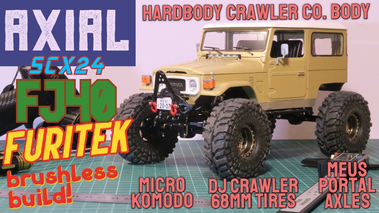 Сборка: SCX24 Toyota FJ40 — бесщёточный двигатель Furitek, портальные оси MEUS и гусеничный кузов...