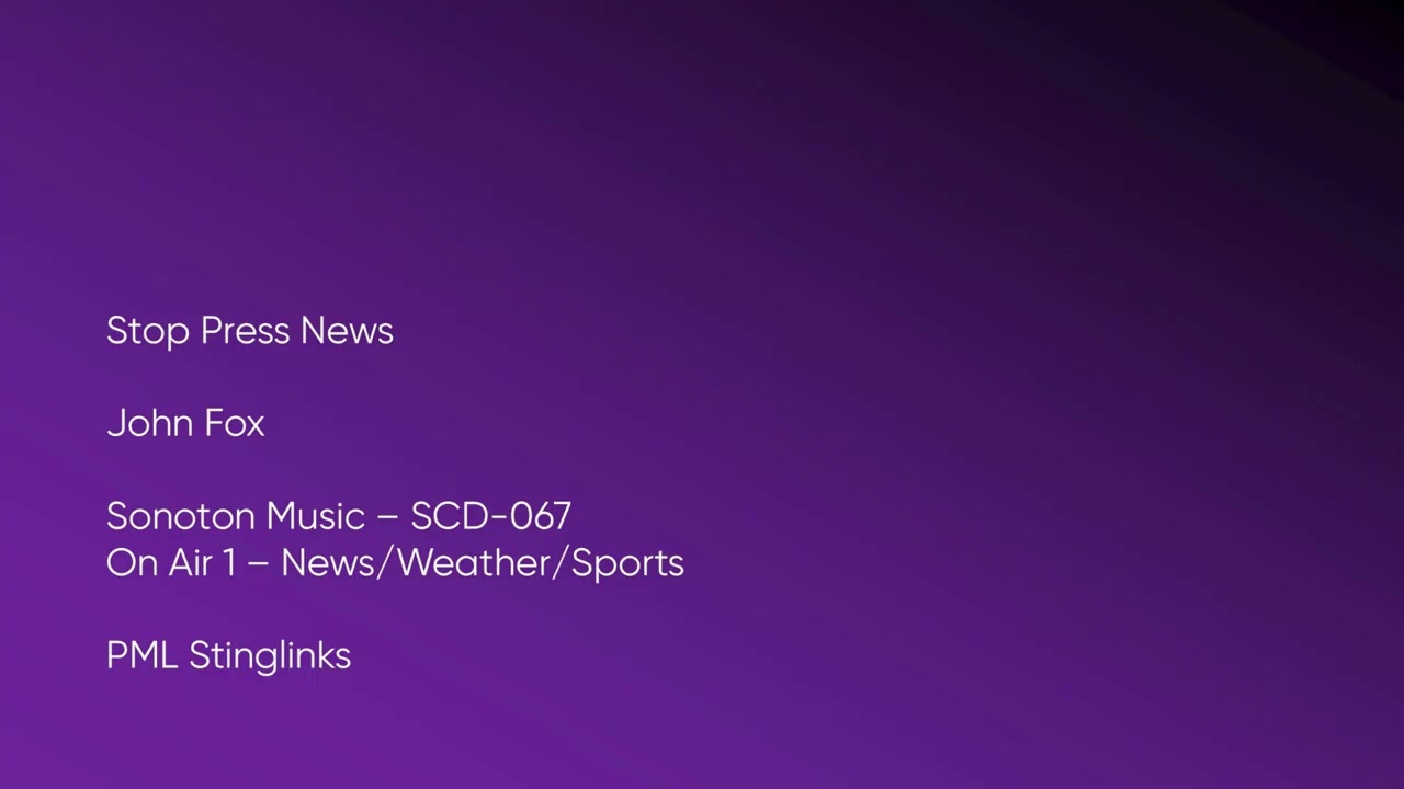Stop Press News - John Fox | Sonoton Music (SCD-067) [Full Track] - PML Stinglinks 