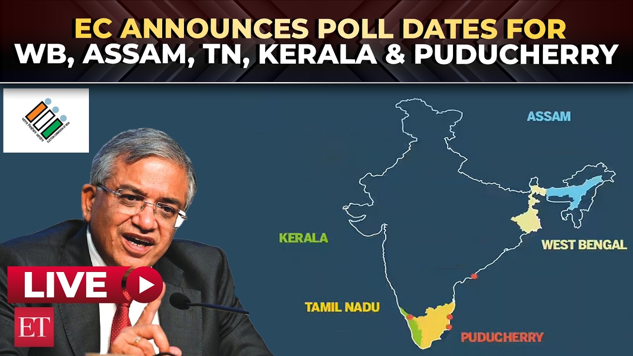 West Bengal, Assam, Tamil Nadu, Kerala, Puducherry poll dates | Election Commission PC | LIVE