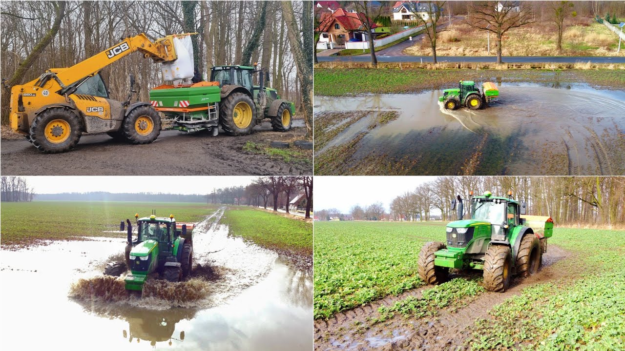 Pierwszy nawóz rzepaku | 2x John Deere 6175M | Mokre nawozy