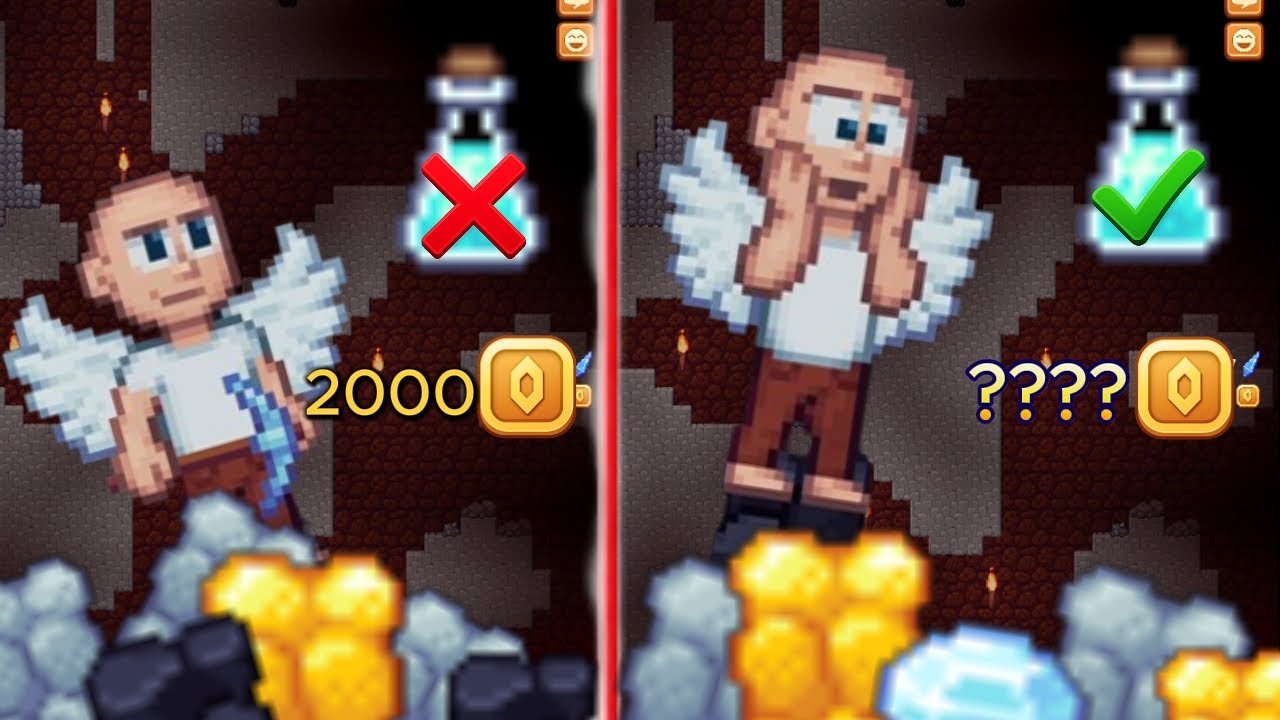 MINING with vs without potion of destruction! huge profit! | crystal realms