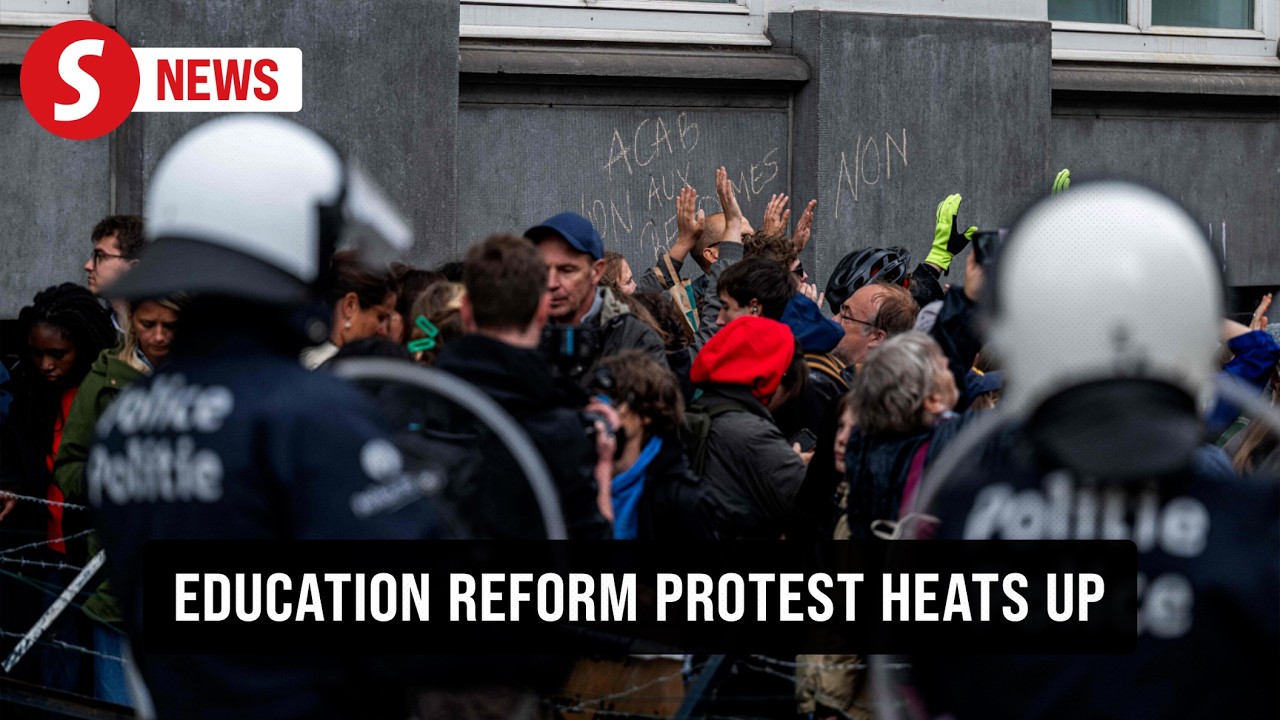 Tensions break out at Brussels protest against education reforms