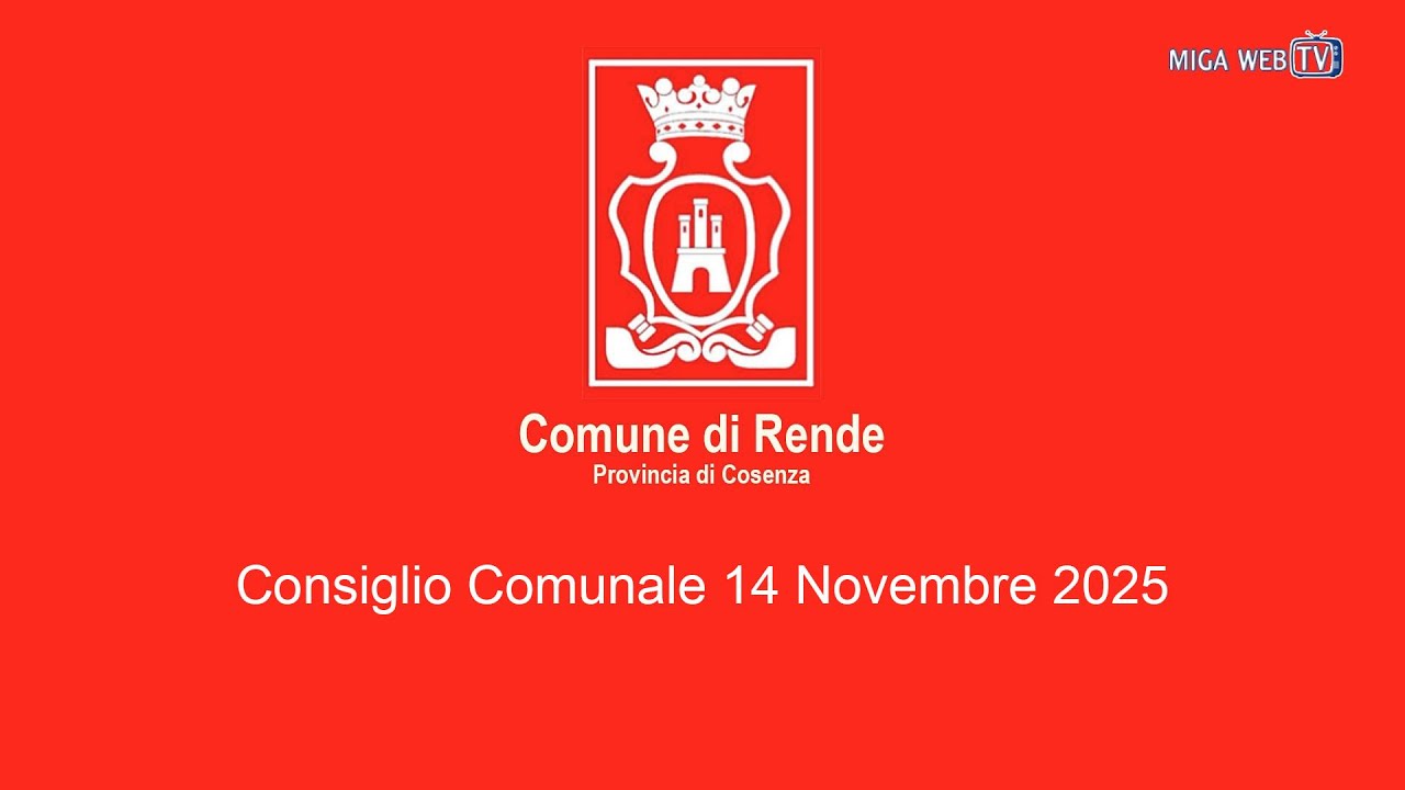 Rende (CS) - Consiglio Comunale 14 Novembre 2025