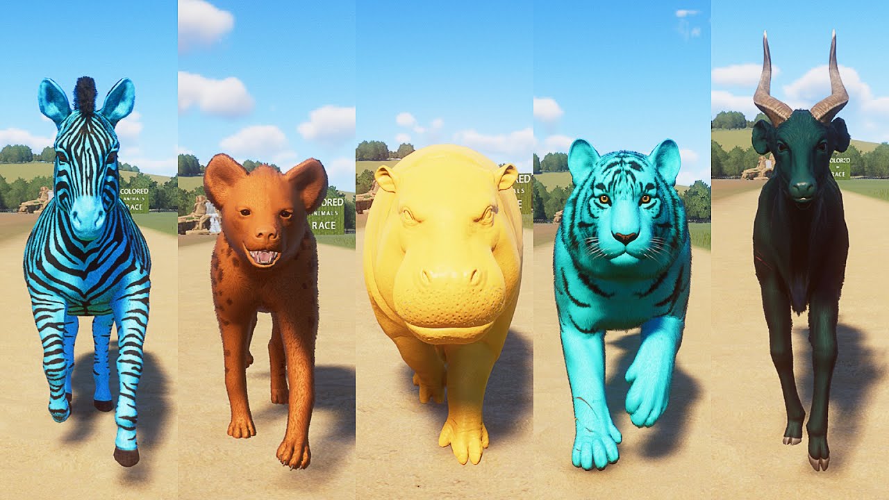 Planet Zoo - New Update 1.7 and North America Animal Pack | Colored Wild Animals Race in Planet Zoo
