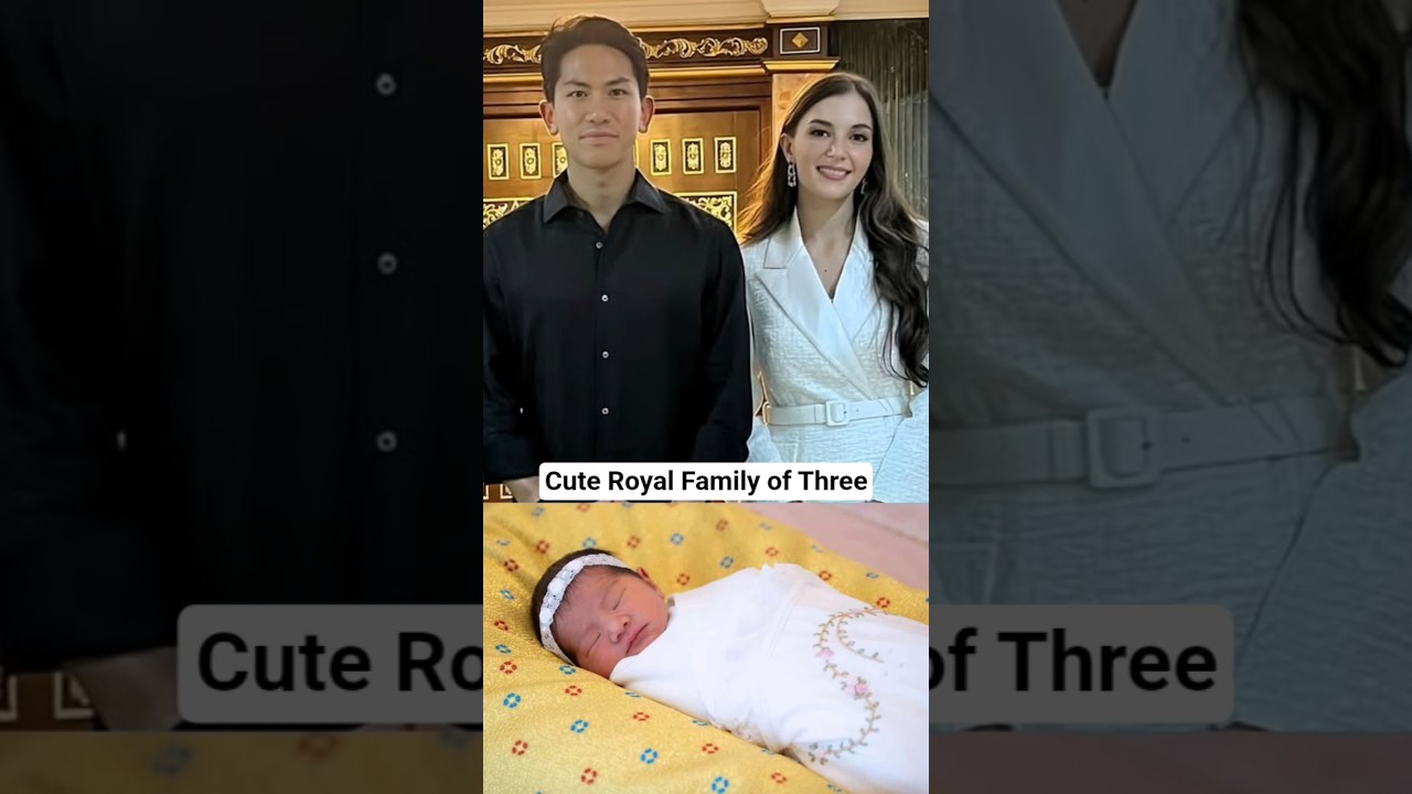 Cute Royal Family of Three Prince Mateen and Princess Anisha of Brunei with Daughter Princess Zahra