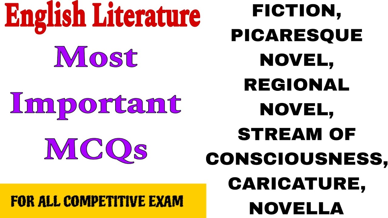 literary terms novel  |  literary terms fiction mcq | literary terms in english fiction mcq