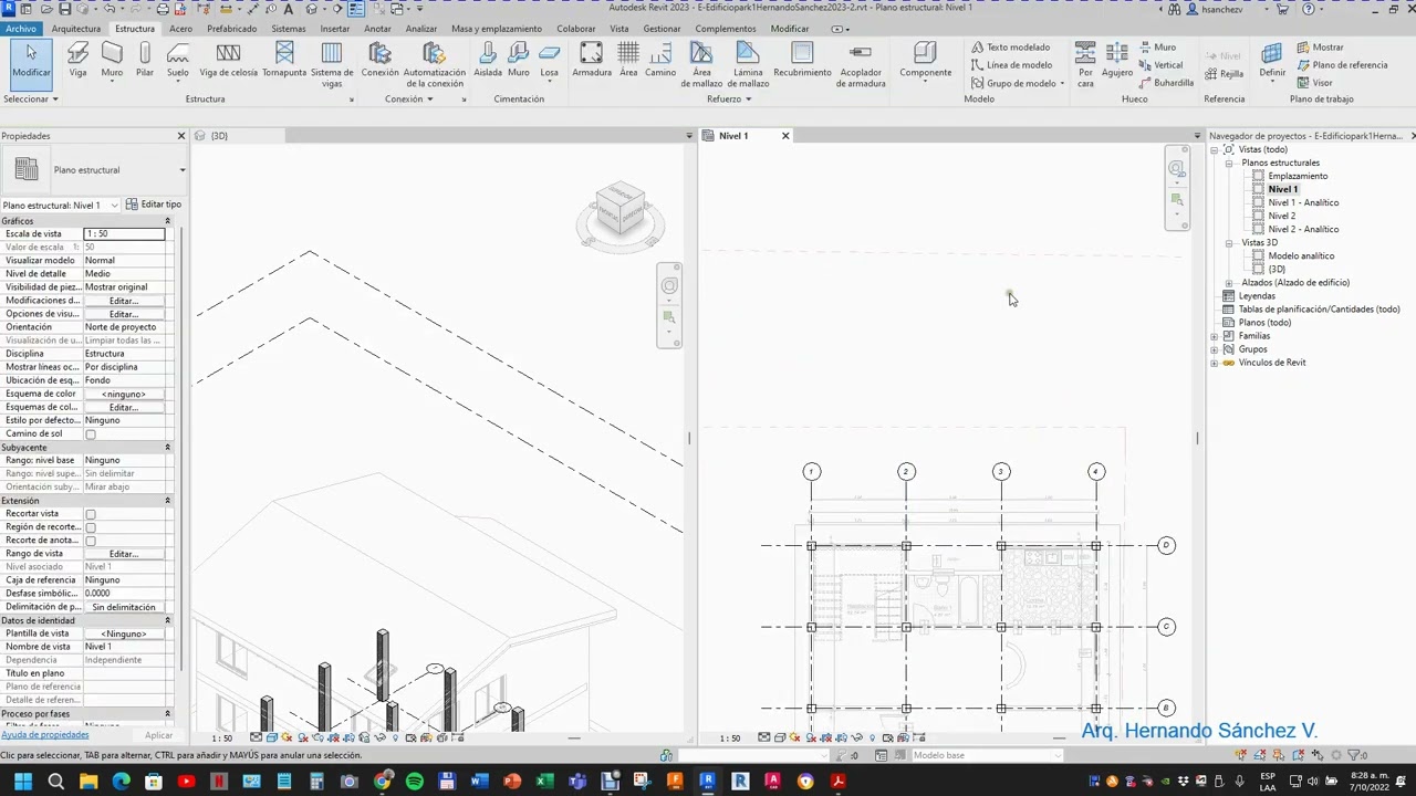 VINCULAR ARQUITECTURA EN PLANTILLA ESTRUCTURAL REVIT
