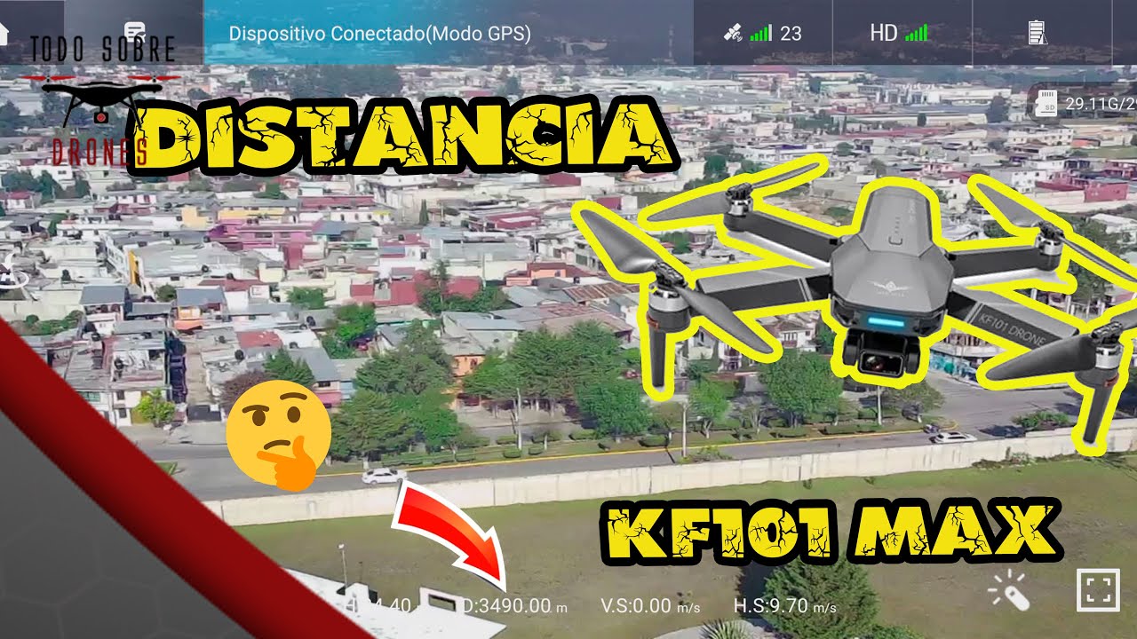 Drone KF101 MAX 🚁 Pte. 2  DISTANCIA MÁXIMA 🤔 range test 🛩 drones baratos 4k con repetidor de señal