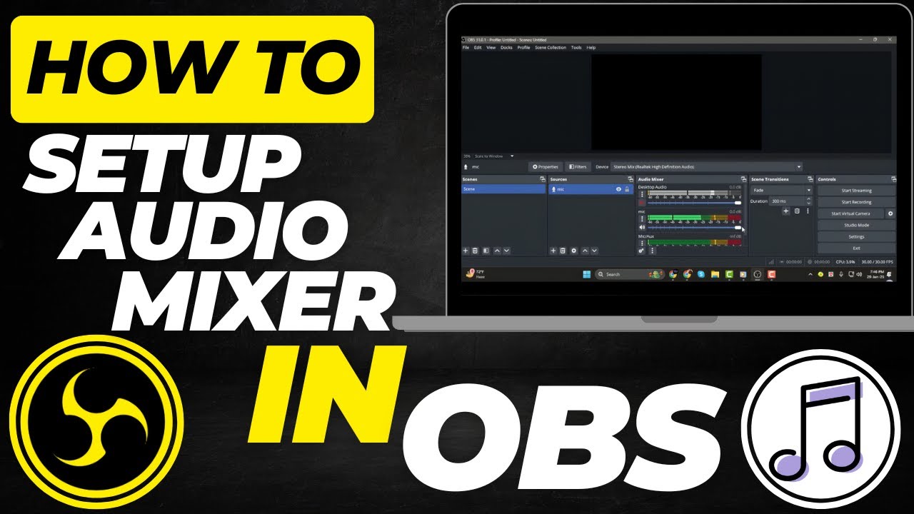 How to Setup Audio Mixer in OBS  | Complete Sound Guide 2025