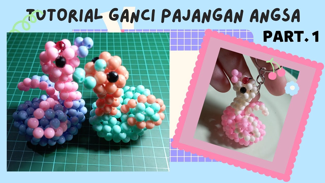 PART.1💠CARA MEMBUAT GANTUNGAN KUNCI PAJANGAN BERBENTUK ANGSA TERBUAT DARI MANIK MANIK.