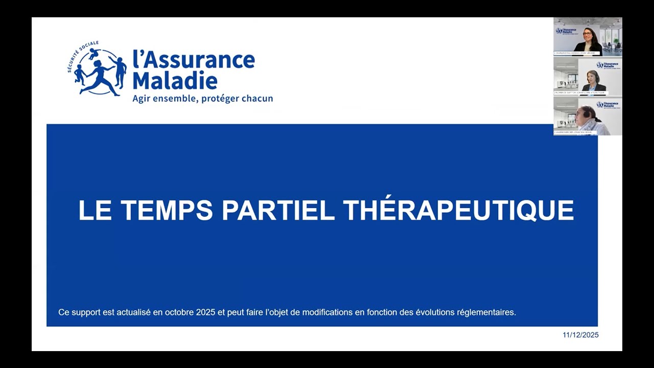 [Replay] Webinaire employeurs - Temps partiel thérapeutique (11/12/2025)