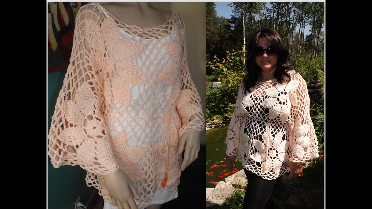 Crochet Summer cardigan,Sweater or Blouse Part 1 of 2