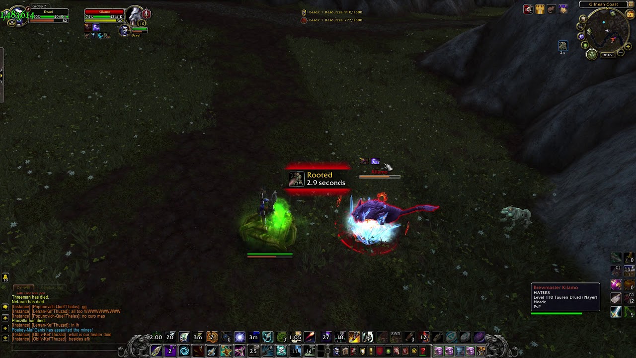 Wow Hunter Taming a Druid