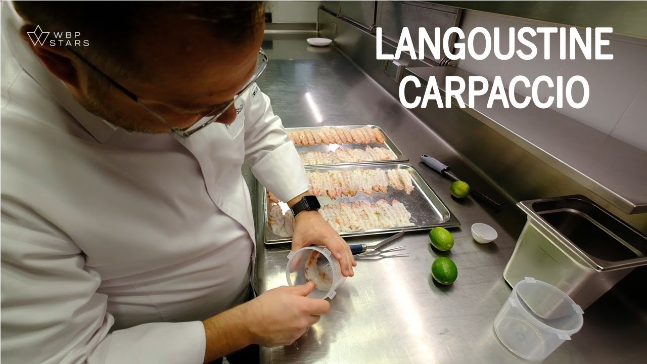 LANGOUSTINE CARPACCIO with IMPERIAL CAVIAR at 1 star 1789 restaurant (Traube Tonbach, Germany)