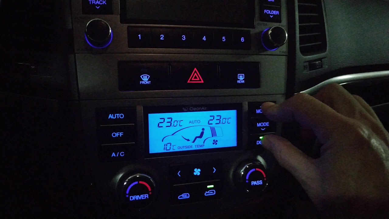 Перевод климат контроля из F в C на Hyundai Santa Fe 2011 fahrenheit to celsius