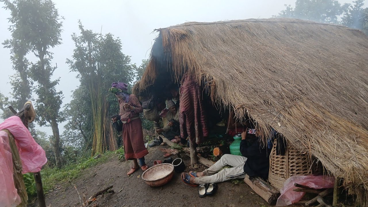 Heavy Rainy Day inthe village life this is beautiful and natural village life nepal