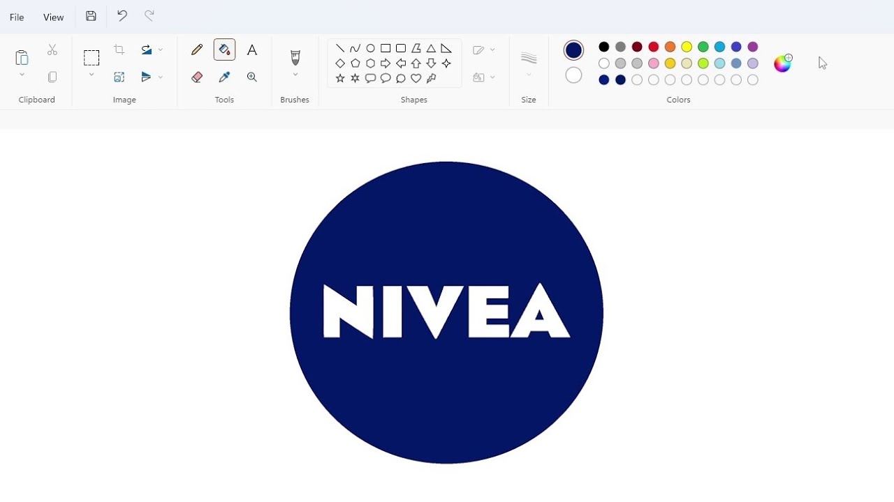 How to draw the Nivea logo using MS Paint | How to draw on your computer
