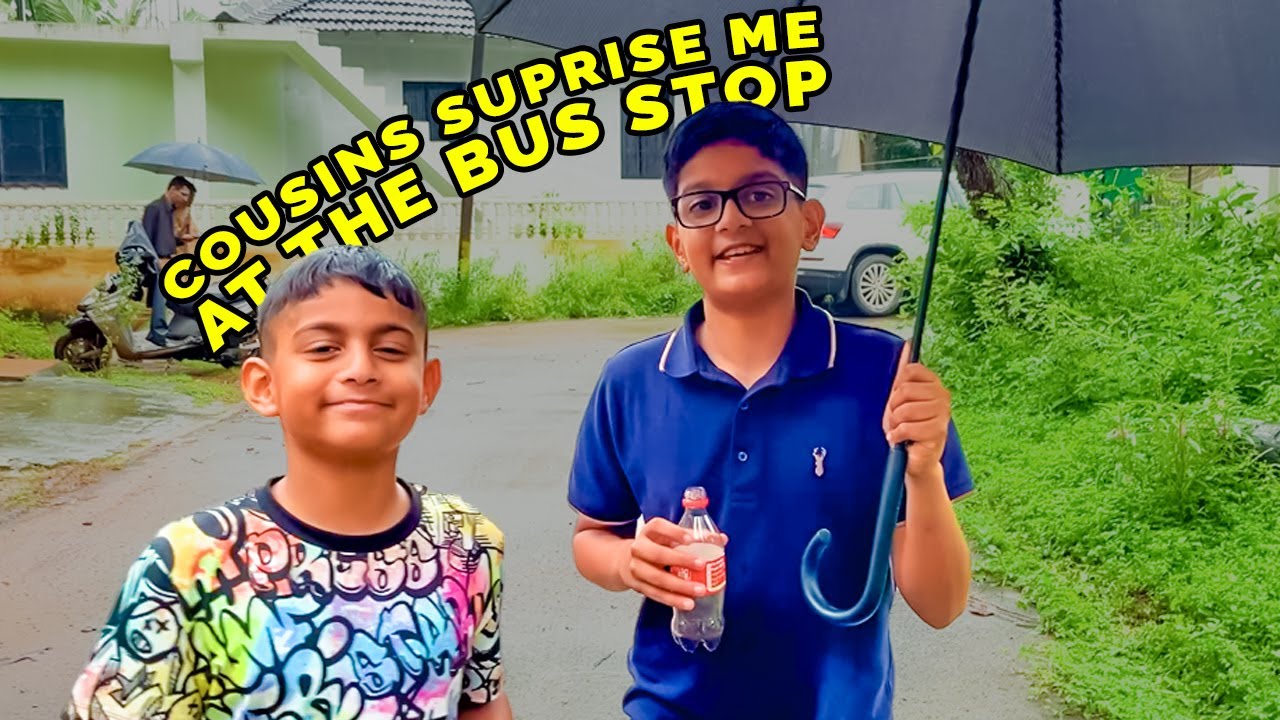 Cousins Surprise Reuel at the Bus Stop After School!