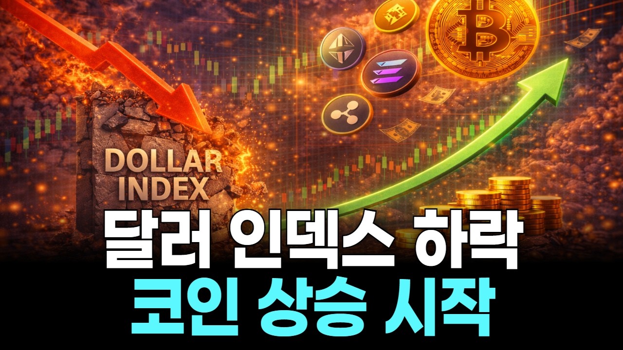 달러 인덱스 하락&hellip; 코인 상승 시작