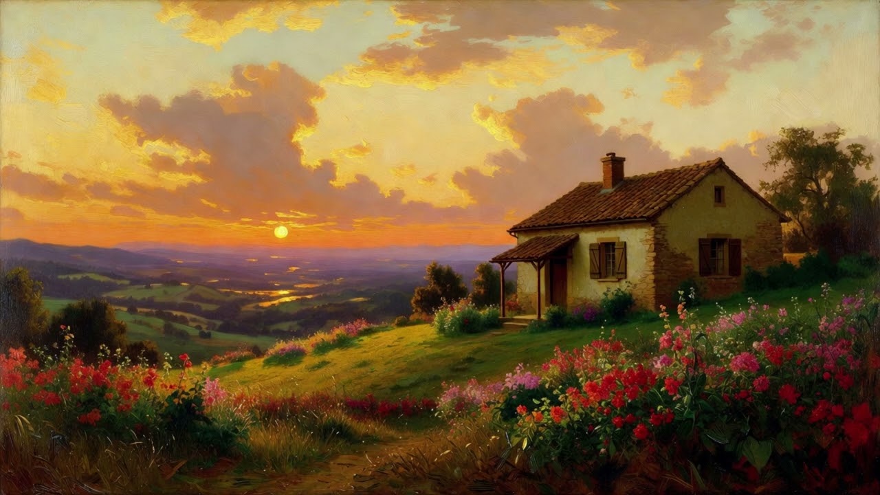 Heritage Golden Hour Countryside Gallery · Digital Art Wallpaper for TV · 5 Hours of Steady Artwork
