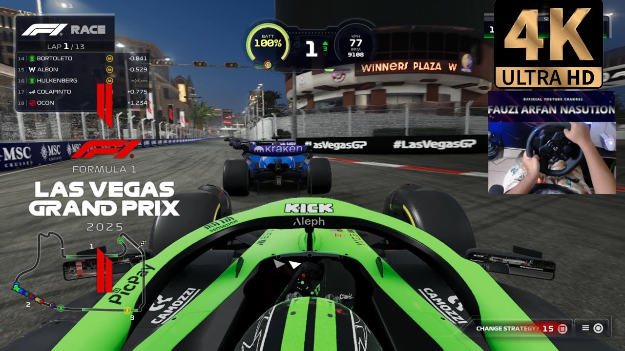F1 2025 4K Gameplay | Nico Hülkenberg | Las Vegas GP | Logitech G923 #LasVegasGP