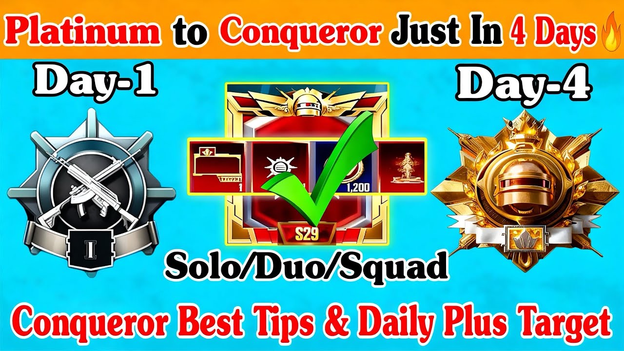 🔥How To Reach Conqueror Just In 4 Days | BGMI/PUBG Best Conqueror Rank Push Tips & Tricks✅4.3 UPDATE