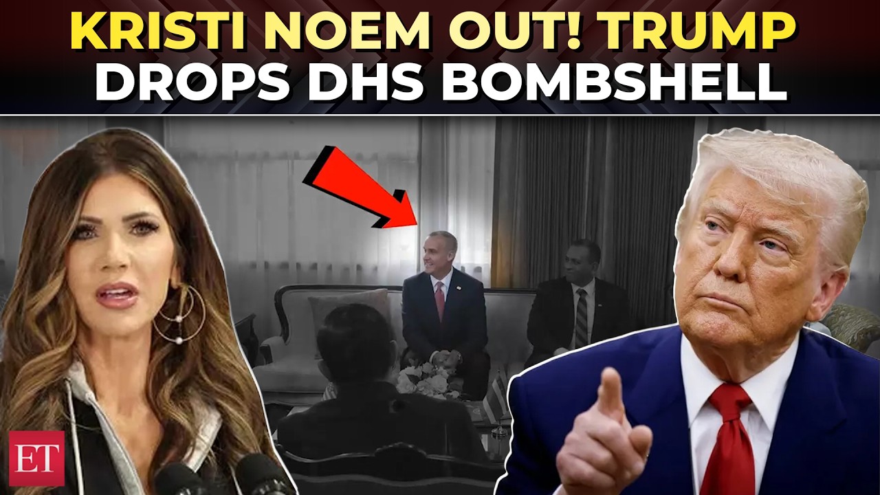 Trump fires DHS Secy Kristi Noem amid ICE row & Lewandowski scandal; taps Sen Mullin as replacement