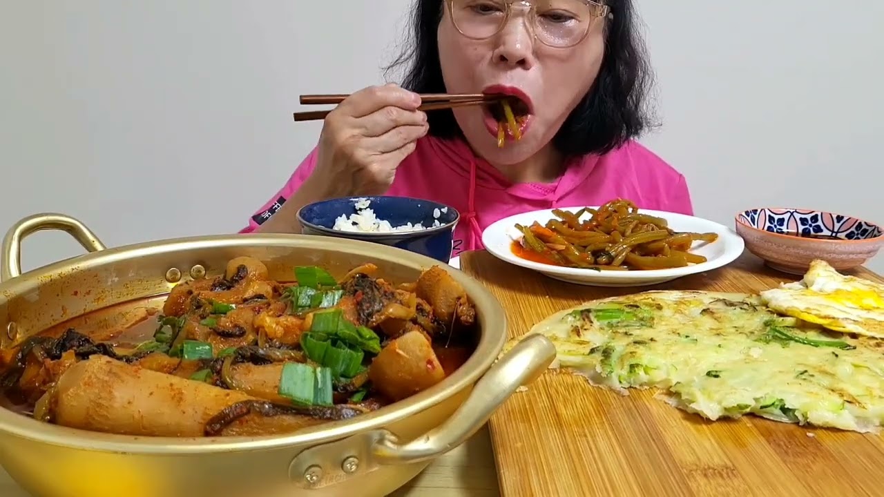 총각무 들기름지짐 고구마순김치 호박전[집밥먹방]🌶🥘🍳