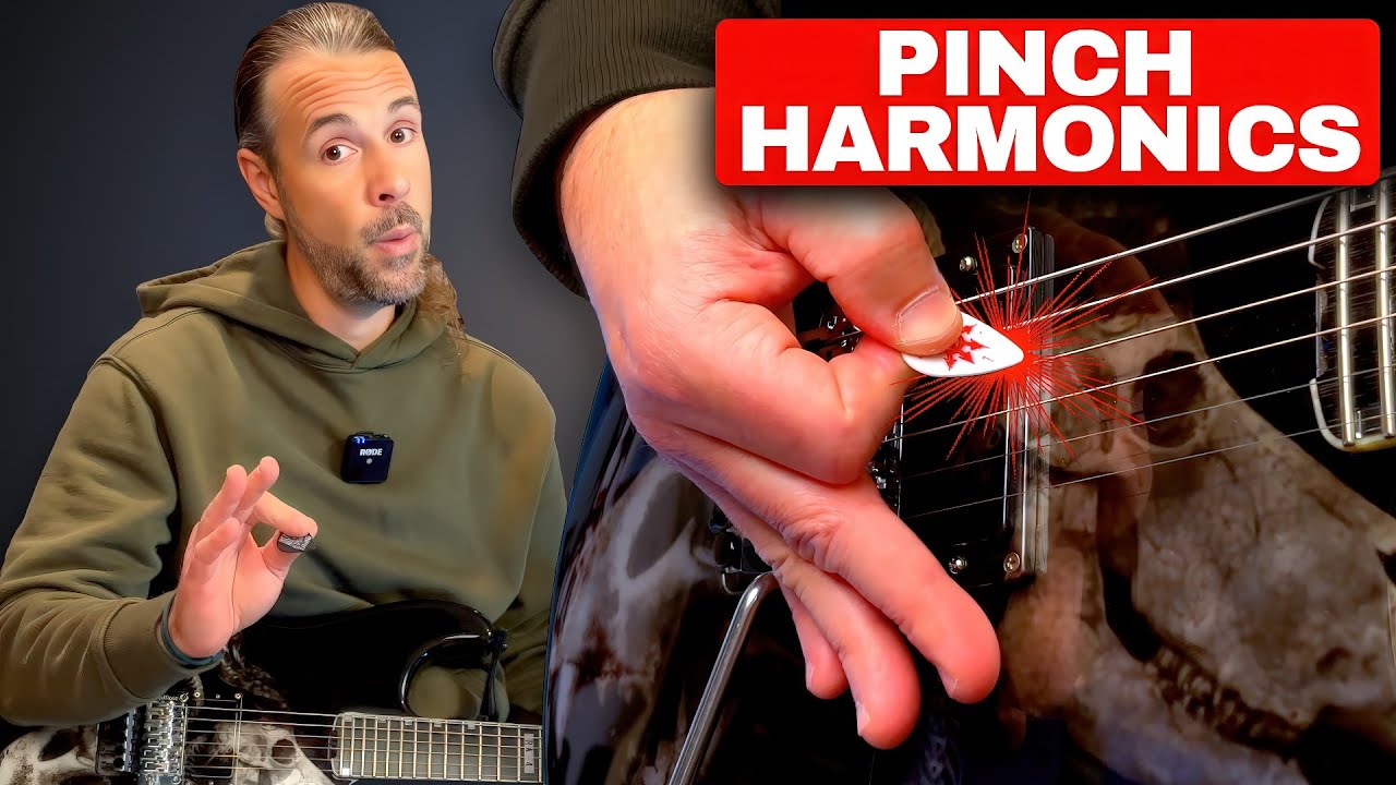 🎸Урок игры на гитаре Pinch Harmonics! (Мой точный захват медиатора + техника в деталях!)