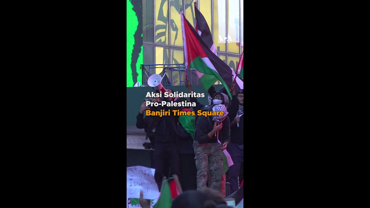 Aksi Solidaritas Pro-Palestina Banjiri Times Square