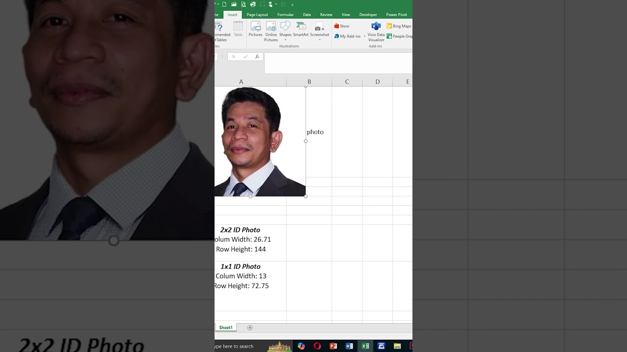 How to Create and Print Perfect 1x1 and 2x2 Photos in Excel