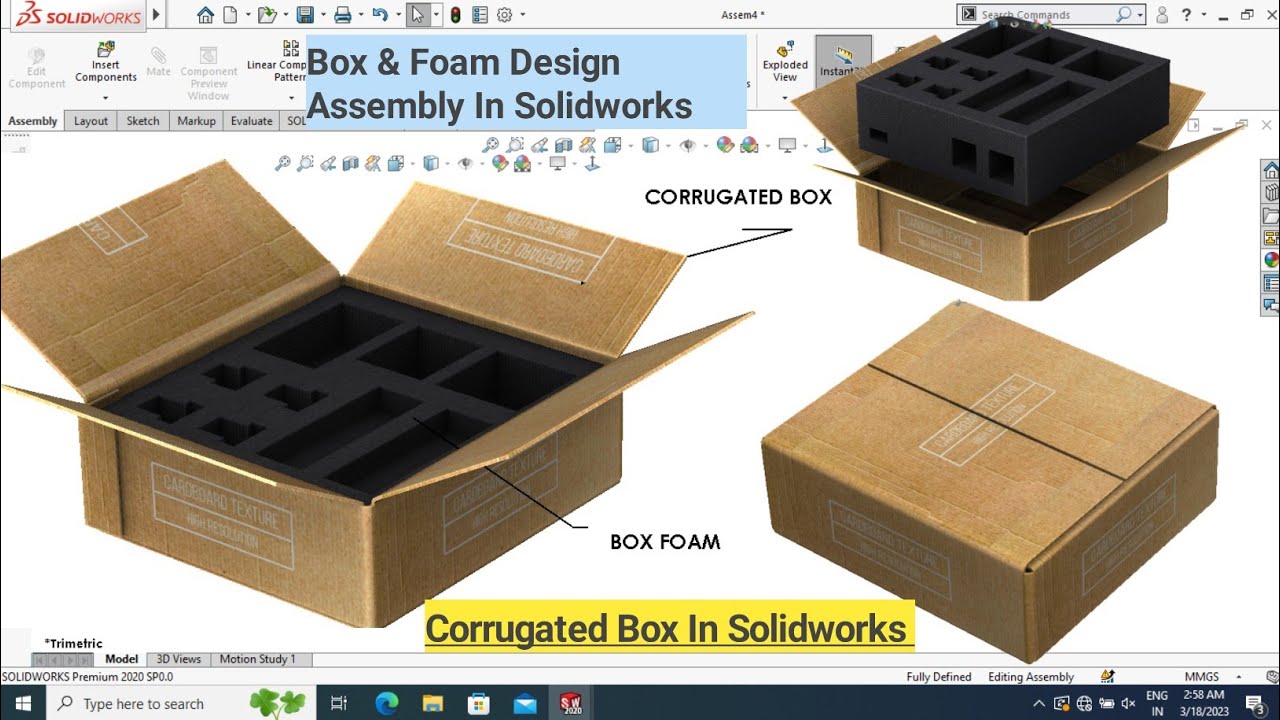 Как спроектировать упаковочную коробку в Solidworks | Solidworks 2023 | #solidworks
