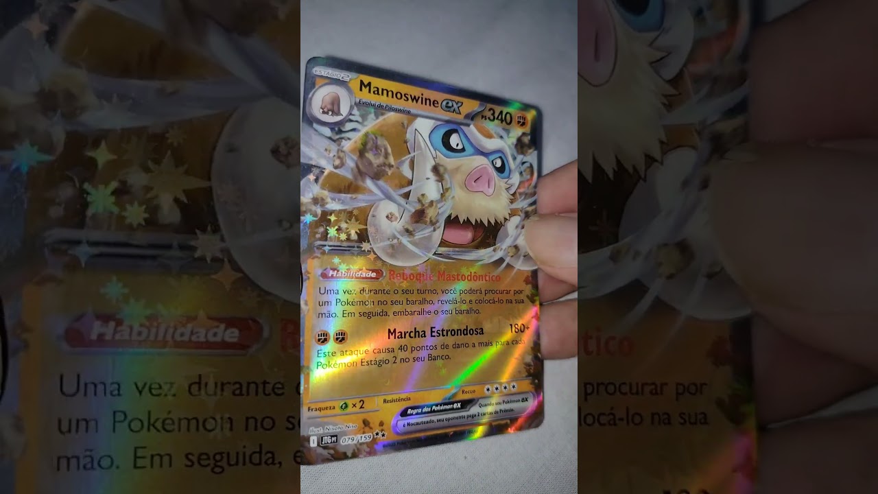 CARD POK&Eacute;MON TCG - MAMOSWINE EX - AMIGOS DE JORNADA #pokemon #pokemontcg