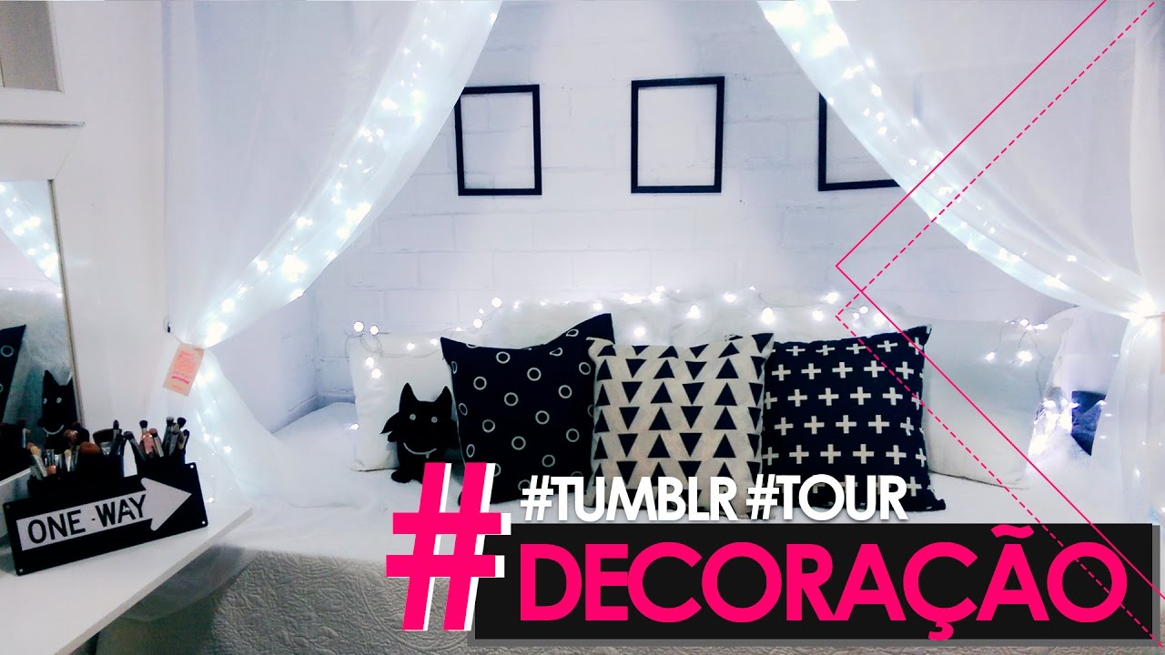 DECORAÇÃO TUMBLR GASTANDO POUCO! #TOUR PELO QUARTO!