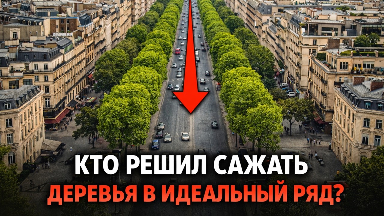 ГОРОДСКИЕ ДЕРЕВЬЯ В РЯД. Кто решил высаживать их по идеальной геометрии?